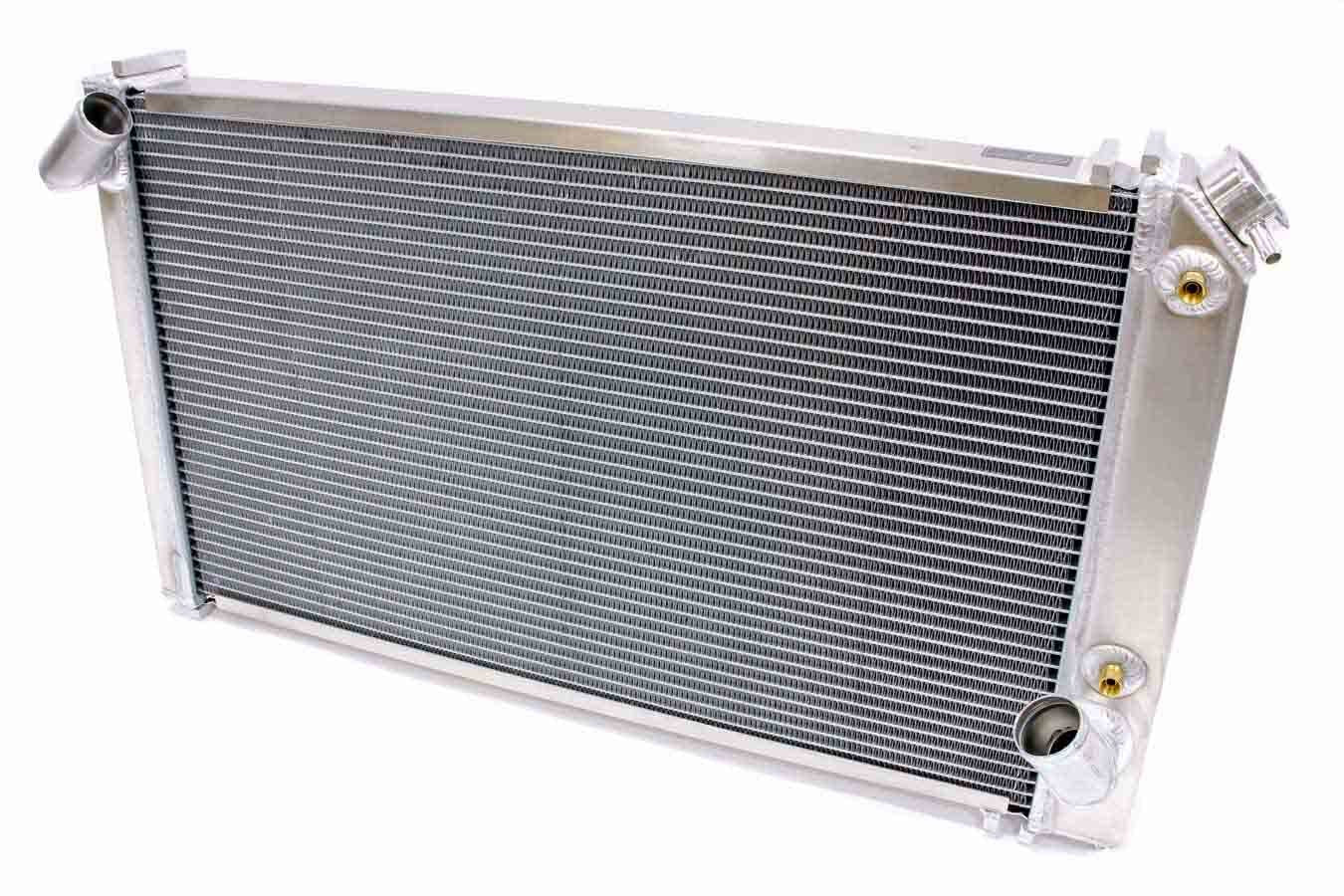 Cool BE Radiator, Direct-Fit, 32 in W x 19 in H x 3 in D, Driver Side Inlet, Passenger Side Outlet, Aluminum, Natural, Automatic, Chevy Corvette 1968-82, Each