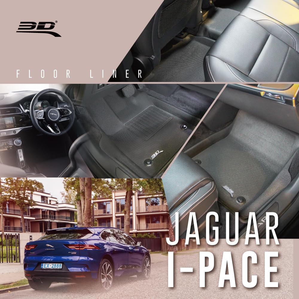 Kagu 3D MAXpider Custom Fit Floor Mat (Black) for 2018-2020 Jaguar E-PACE - 1ST Row 2ND Row