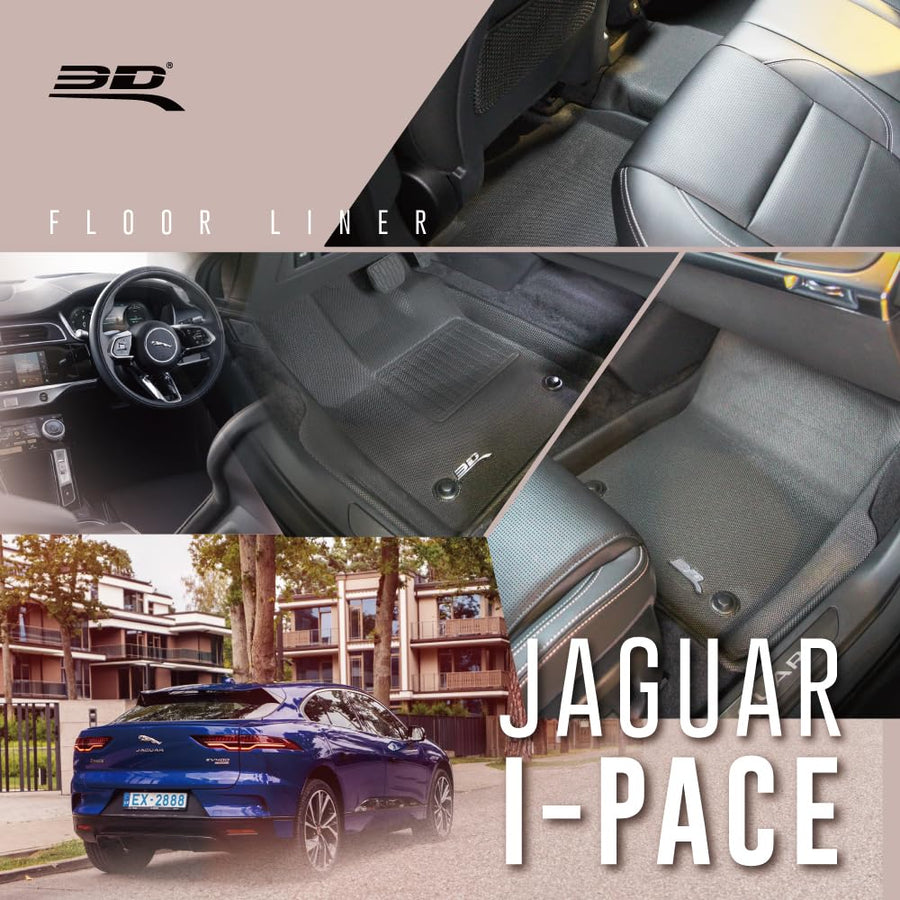 Kagu 3D MAXpider Custom Fit Floor Mat (Black) for 2018-2020 Jaguar E-PACE - 1ST Row 2ND Row