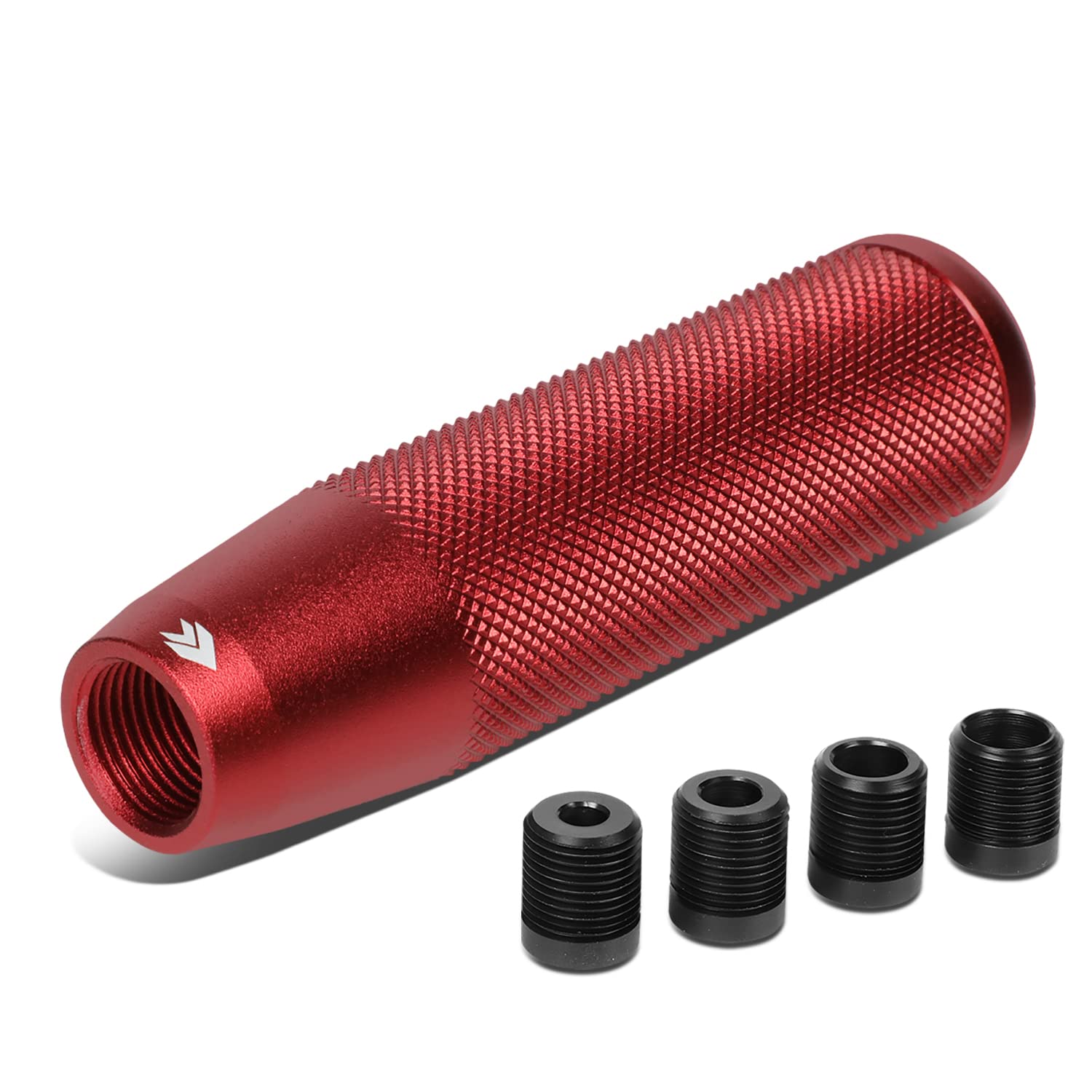 NRG Innovations Universal Aluminum SK-800RD Hidden Gem Short Shift Knob with Thread Adapters, 33mm OD x 120mm H,Red
