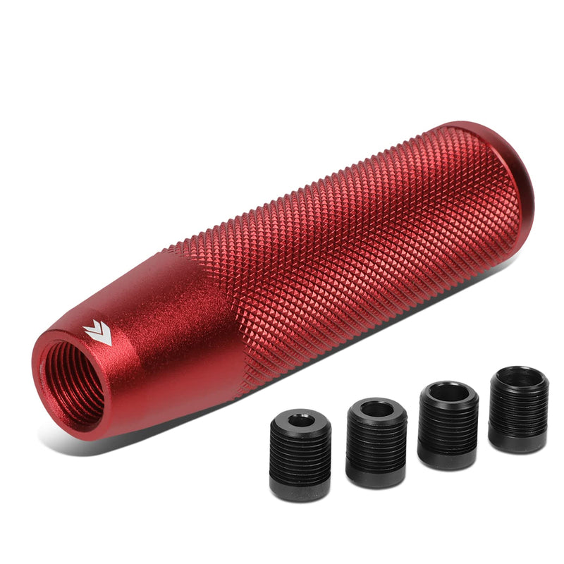 NRG Innovations Universal Aluminum SK-800RD Hidden Gem Short Shift Knob with Thread Adapters, 33mm OD x 120mm H,Red