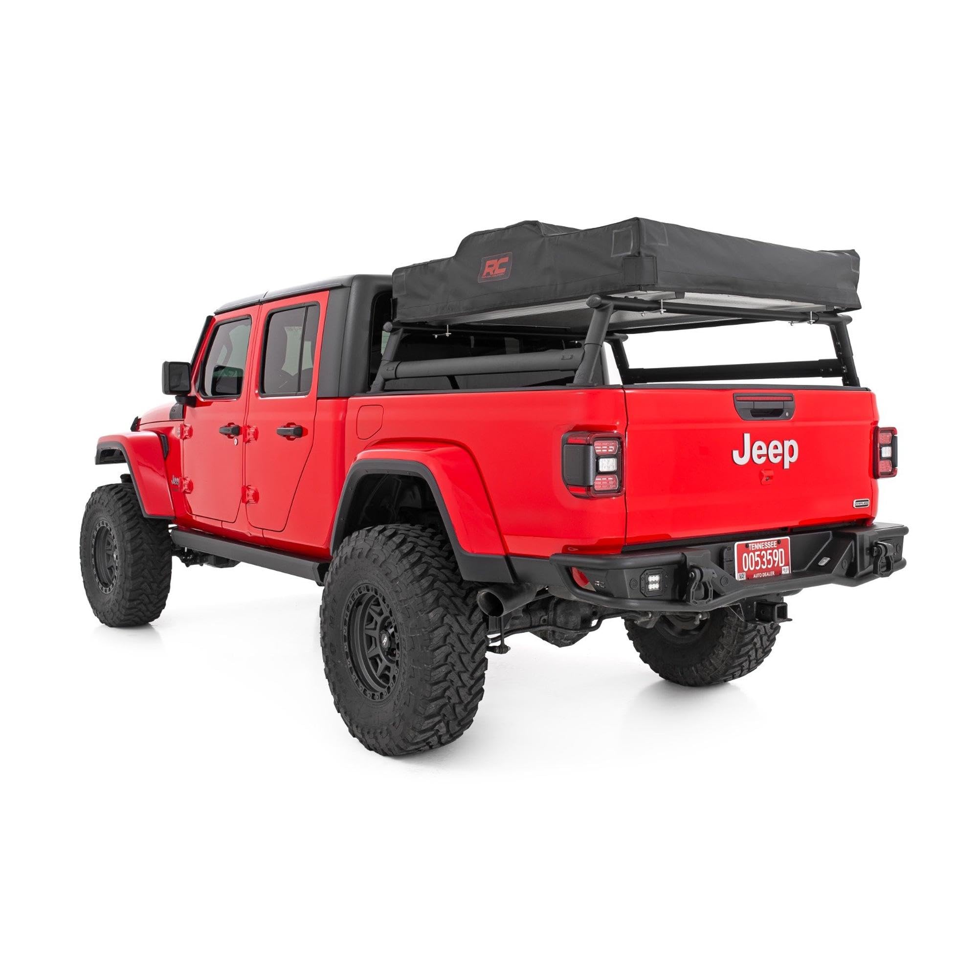 Rough Country Half-Height Bed Rack for JT Jeep Gladiator (2020-2025) - Modular Aluminum Truck Rack for Bikes, Tools, Camping & Recovery Gear