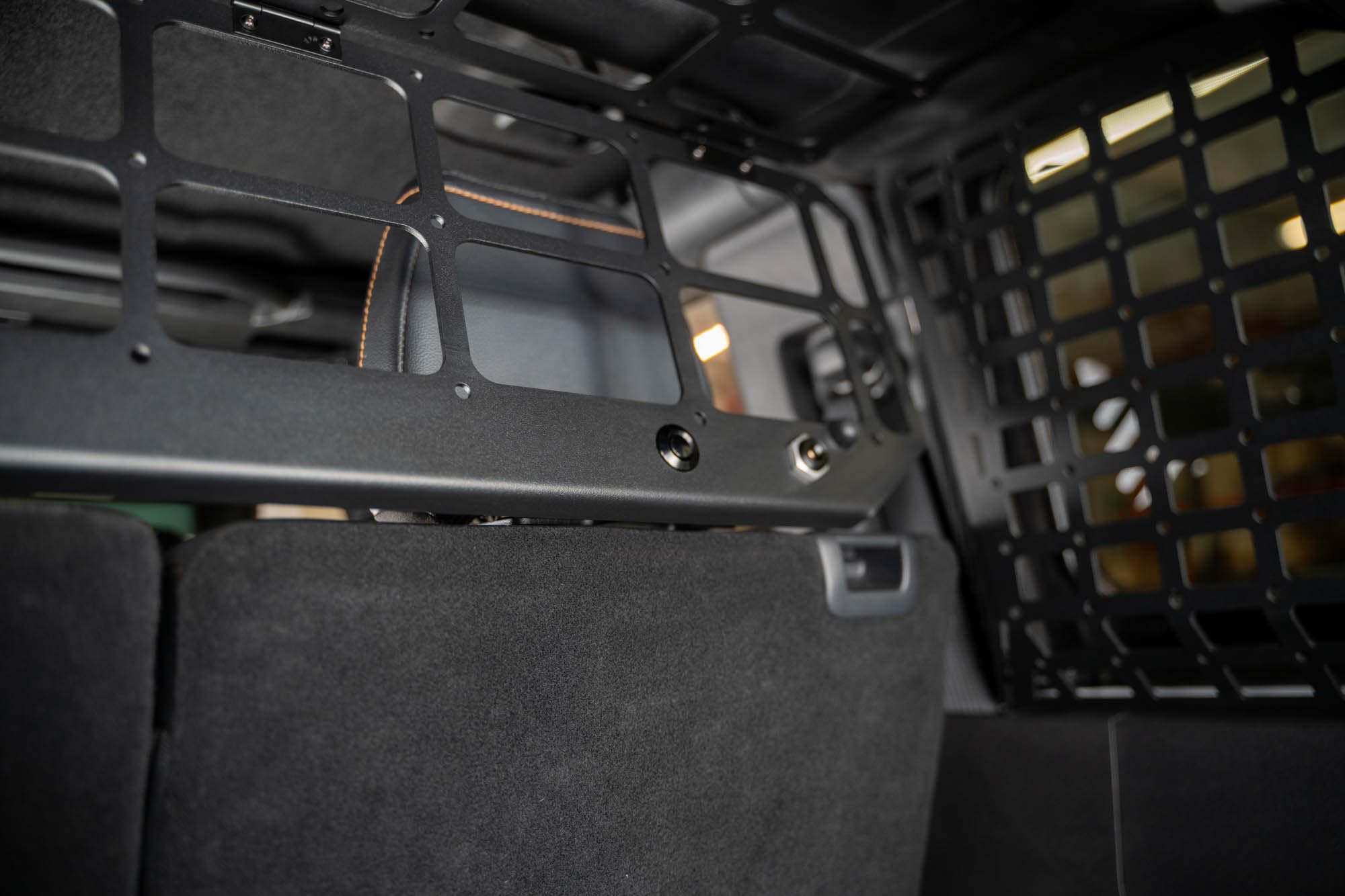 Dog Barrier DV8 Offroad for 2021-2025 Ford Bronco | Convenient Flip-Up Design | Push Button Locks | Rubber Isolators for Noise Reduction | Hardtop and Soft Top Compatible | Black Powder Coat | Steel