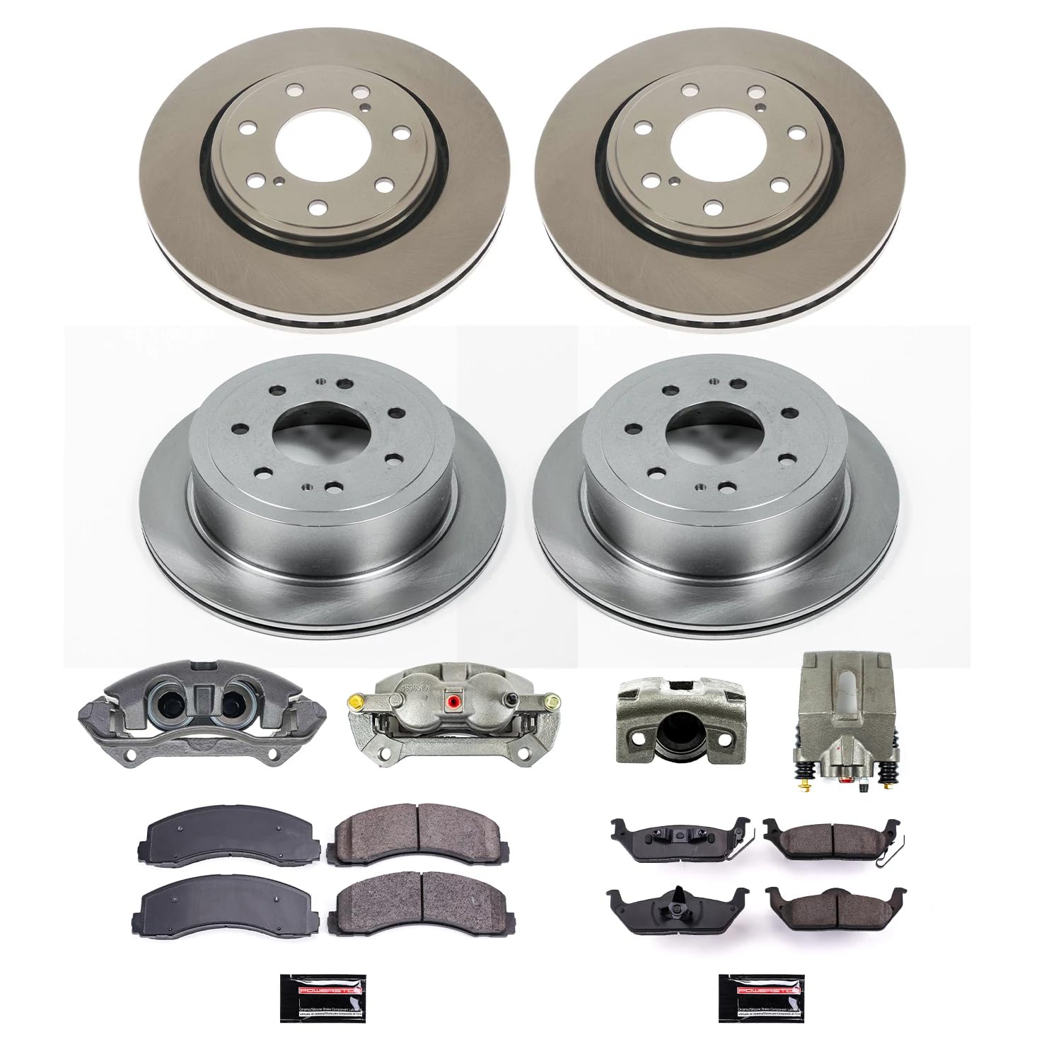 Power Stop Autospecialty KCOE5973 Replacement Front and Rear Caliper Kit- OE Brake Rotor, Brake Pads & Calipers For Ford F-150 2010-2011 [Model Specific]