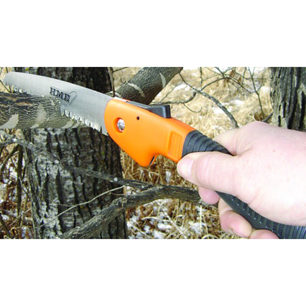 HME 7" Folding Carbon Steel Blade Hand Saw with Pistol-Grip Handle for Camping, Backpacking, Hunting