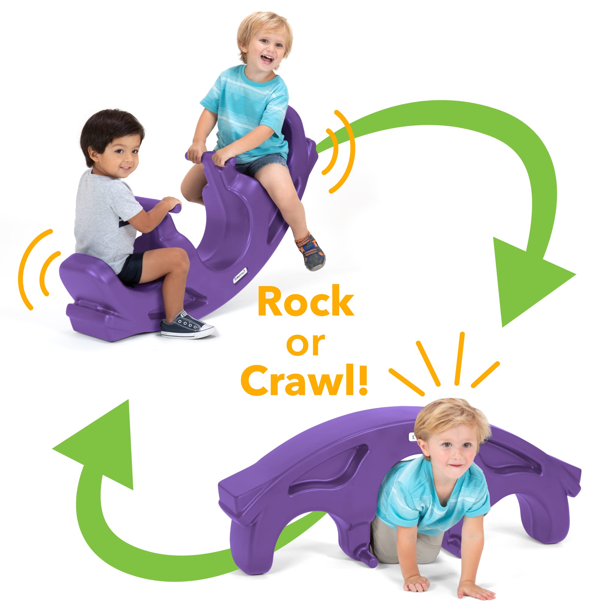 Simplay3 Teeter Totter Rock and Roll Seesaw - Rocking Fun for Two Toddlers or Kids Ages 18 Months to 5 Yrs- Purple, Made in USA
