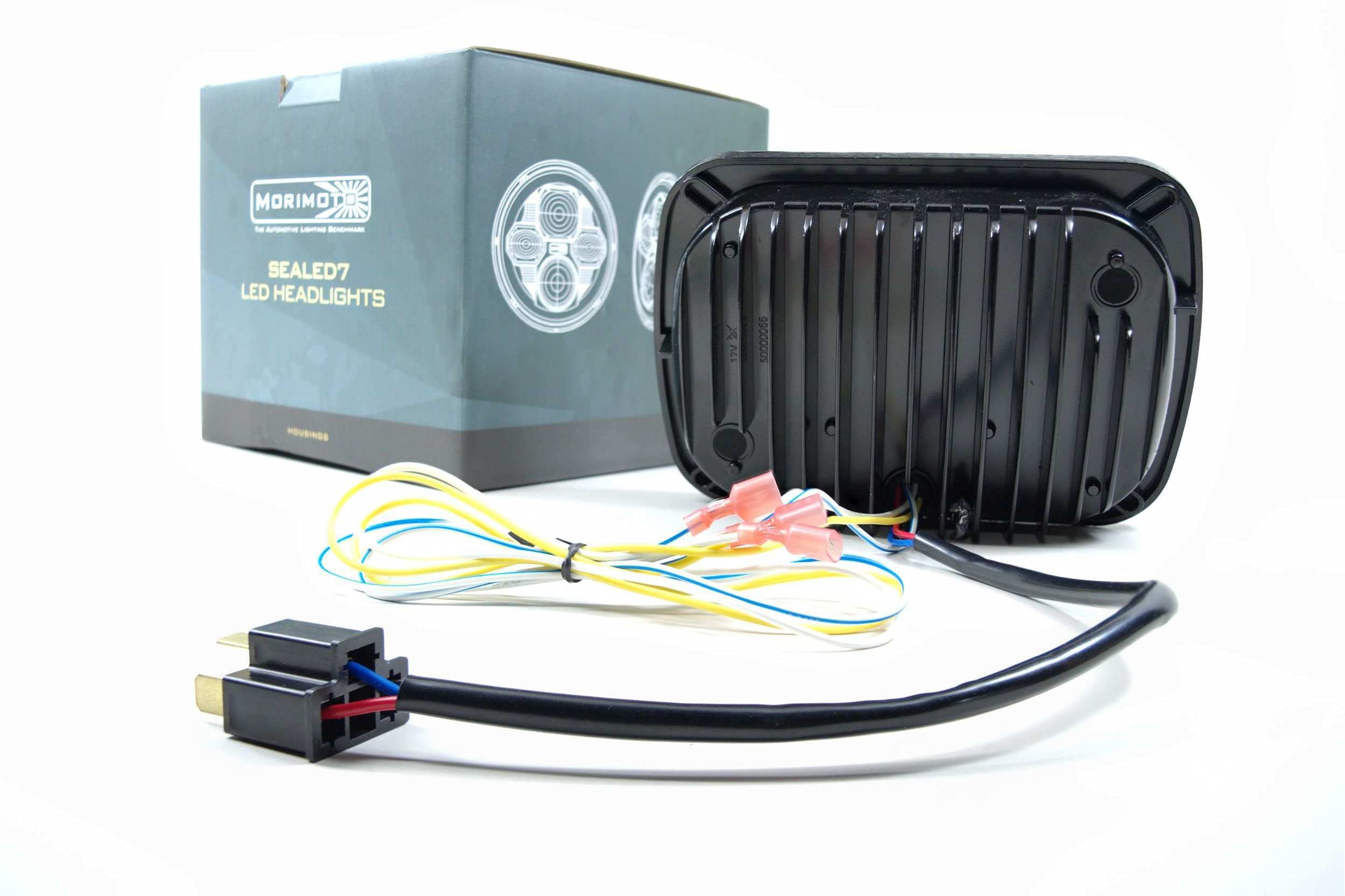 Sealed5 Morimoto LED Headlight Housing Replacement, Universal 5x7, BI-LED Ultra Bright Upgrade with Switchback DRL’s, Flicker & Error Free, Plug and Play Assembly, DOT Approved (1x LF268)