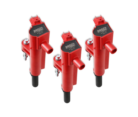 Blaster Series MSD 827376 Ignition Coil Red 3-Pack