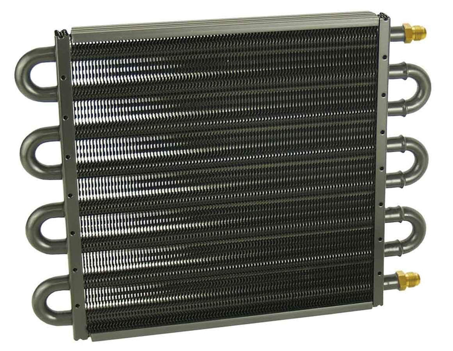 Derale 13.5 x 10.25 x 0.75 in Fluid Cooler, Tube Type, 6 AN Male Inlet/Outlet, Aluminum/Copper, Black Powder Coat, Universal, Each