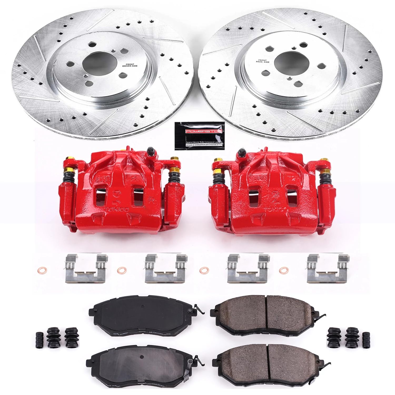 Power Stop Z23 Evolution Front Brake Caliper Kit- Brake Pads, Brake Rotors, Brake Calipers