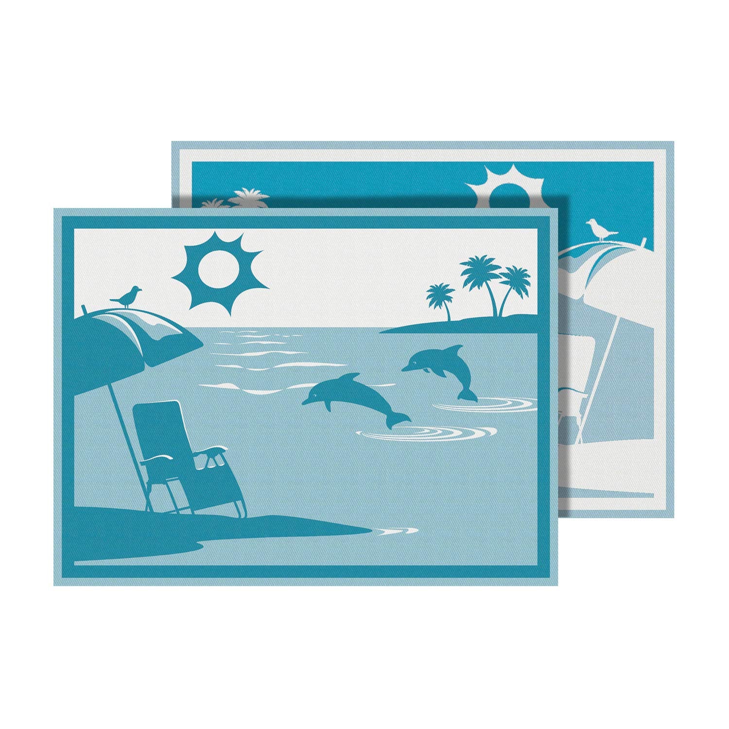 53000 Faulkner Mat Spx Beach Dolphin Turquois 9x12