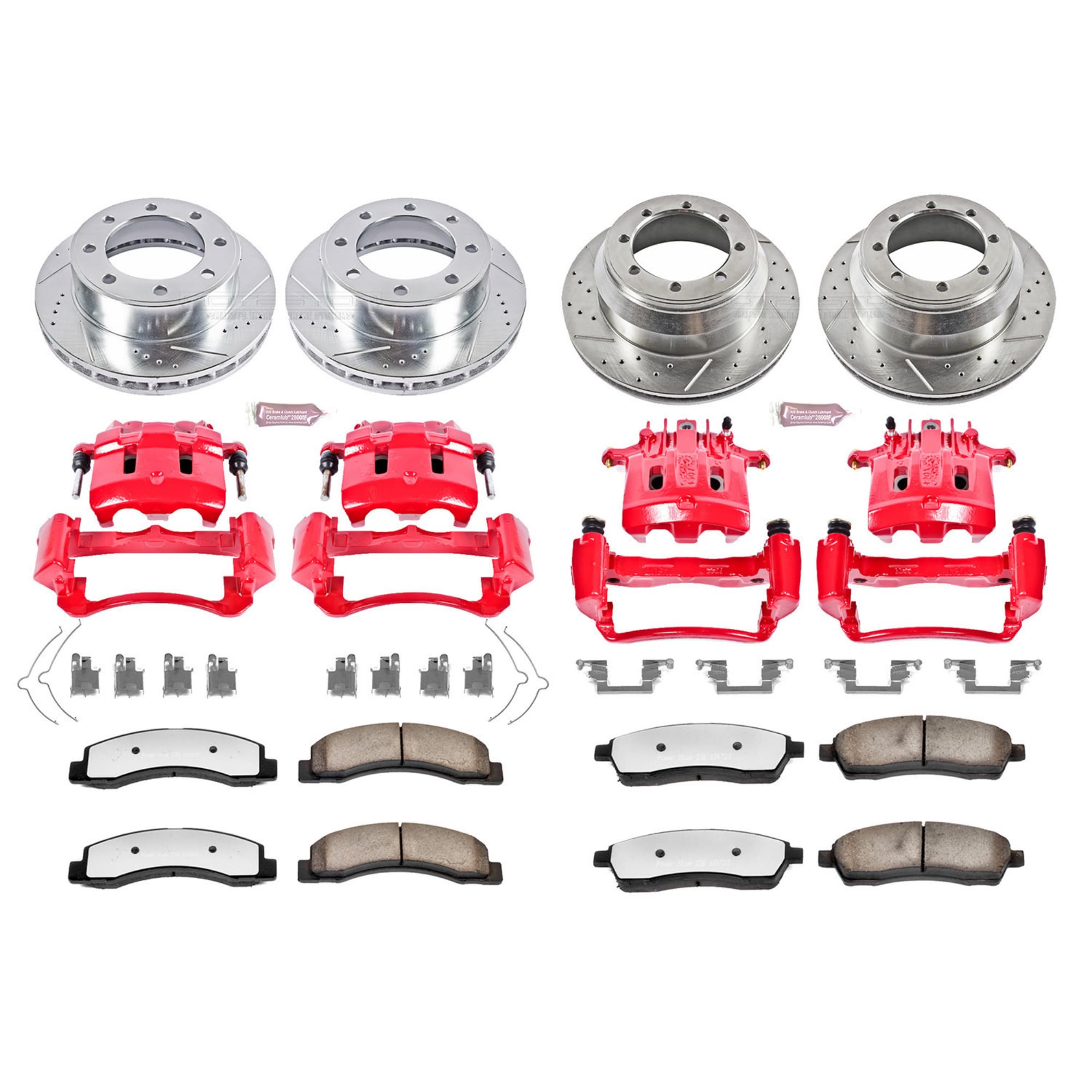 Power Stop Z36 KC1907-36 Front & Rear Truck and Tow Brake Kit with Calipers For Ford F-350 Super Duty 1999-2000 [Model Specific]