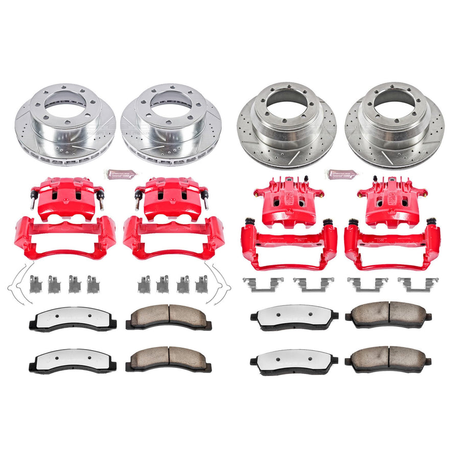 Power Stop Z36 KC1907-36 Front & Rear Truck and Tow Brake Kit with Calipers For Ford F-350 Super Duty 1999-2000 [Model Specific]