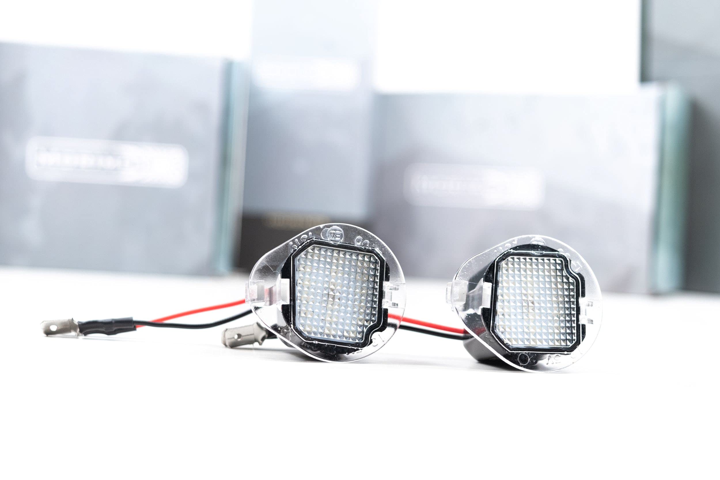 Morimoto XB Puddle Lights Mirror, Black Housing Upgrade, Fits Jeep Cherokee (14-20), Plug and Play Assembly, Easy Install, 5000k Pure White Light, Anti-UV Coating (1x LF72201)
