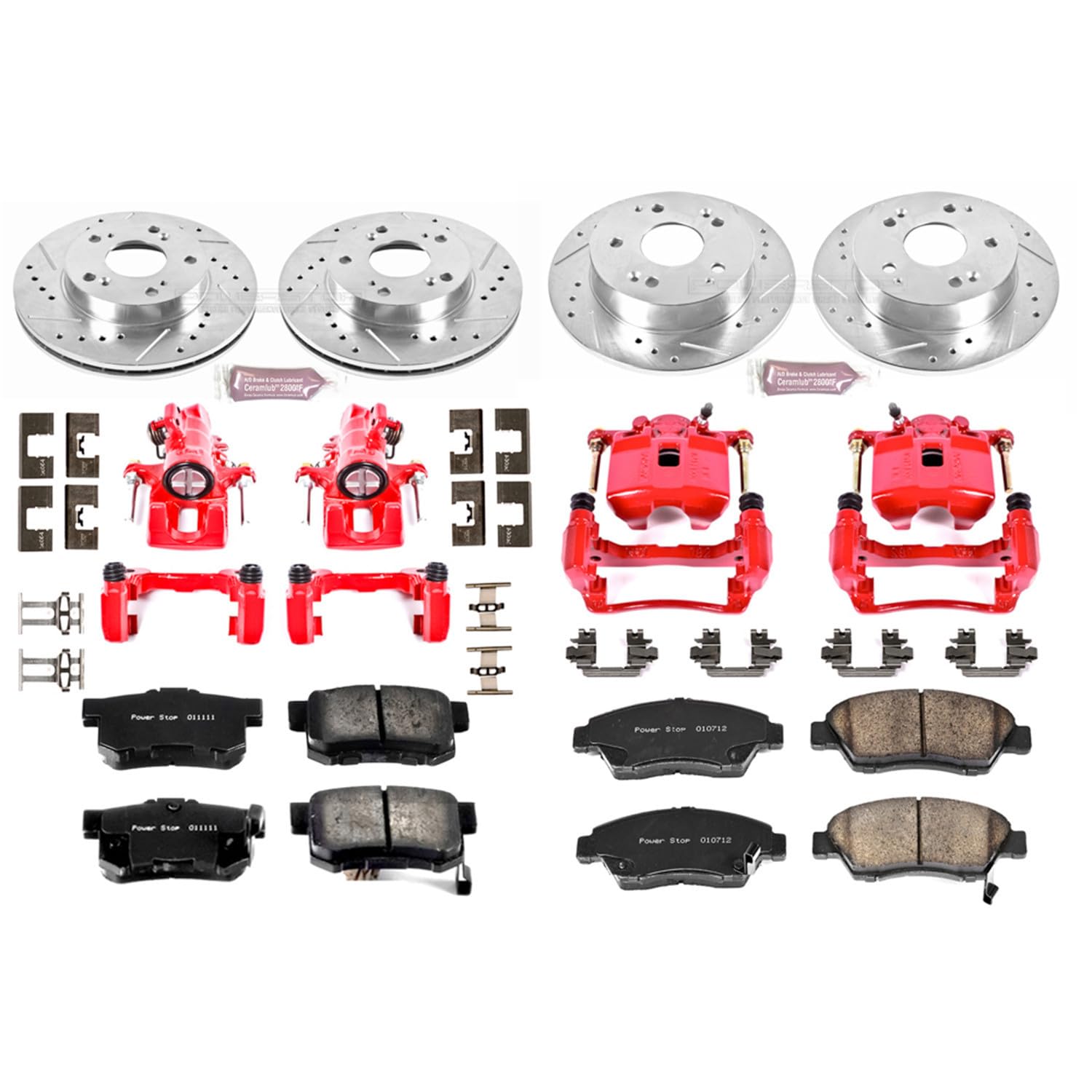 Power Stop 1-Click Performance Brake Kit with Caliper For Acura RSX 2002-2006, Honda Civic 2004-2005 [Model Specific]