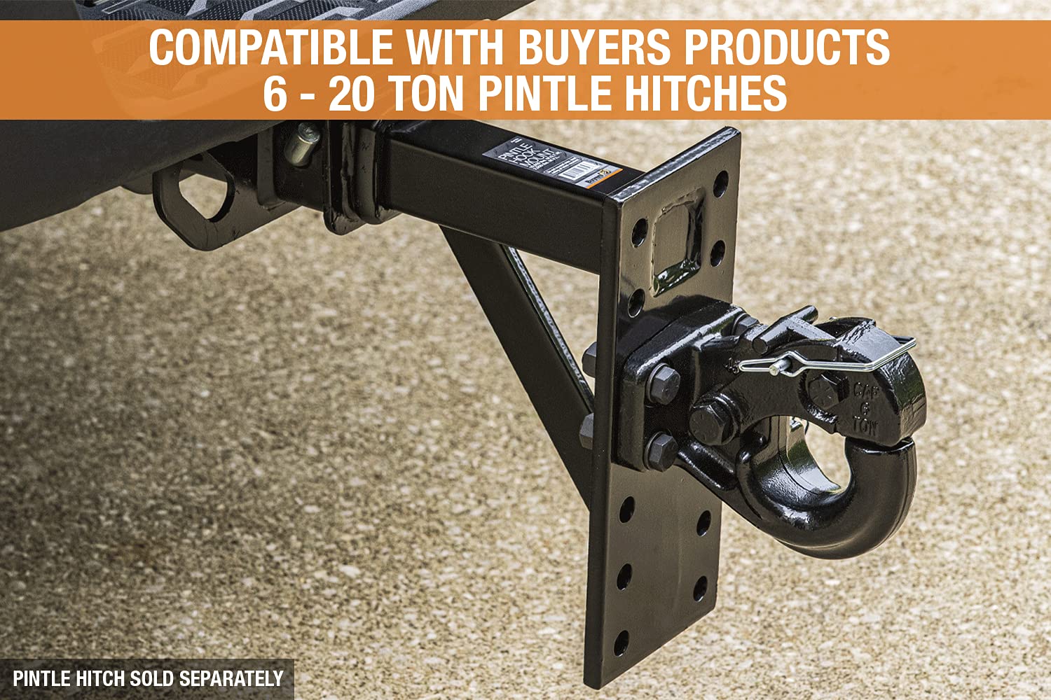 PM812 Buyers Products Pintle Hook Mount – 6 Position Adjustable Trailer Hitch Receiver for 2 Inch Trucks, 10,000 lb MGTW – Heavy-Duty Tow Hitch, 2,000 MVL Rated, 12.25"