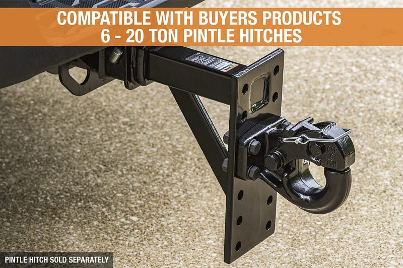 PM812 Buyers Products Pintle Hook Mount – 6 Position Adjustable Trailer Hitch Receiver for 2 Inch Trucks, 10,000 lb MGTW – Heavy-Duty Tow Hitch, 2,000 MVL Rated, 12.25"