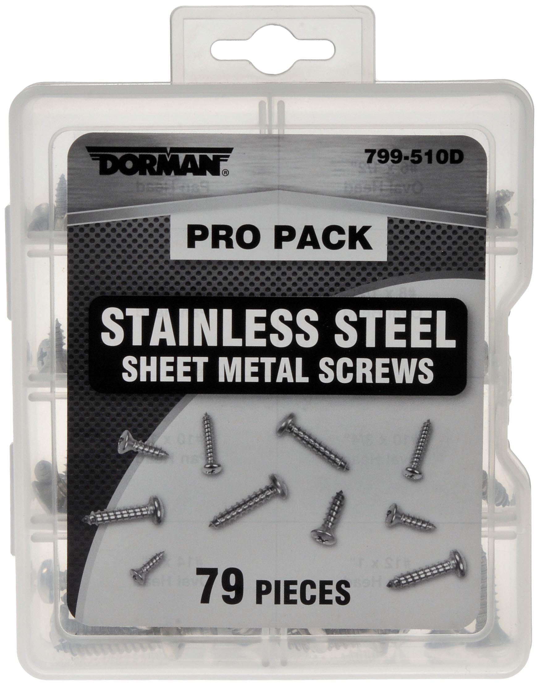 Dorman Pro Pack 799-510D Sheet Metal Screws Stainless Steel - 79 Piece Universal Fit