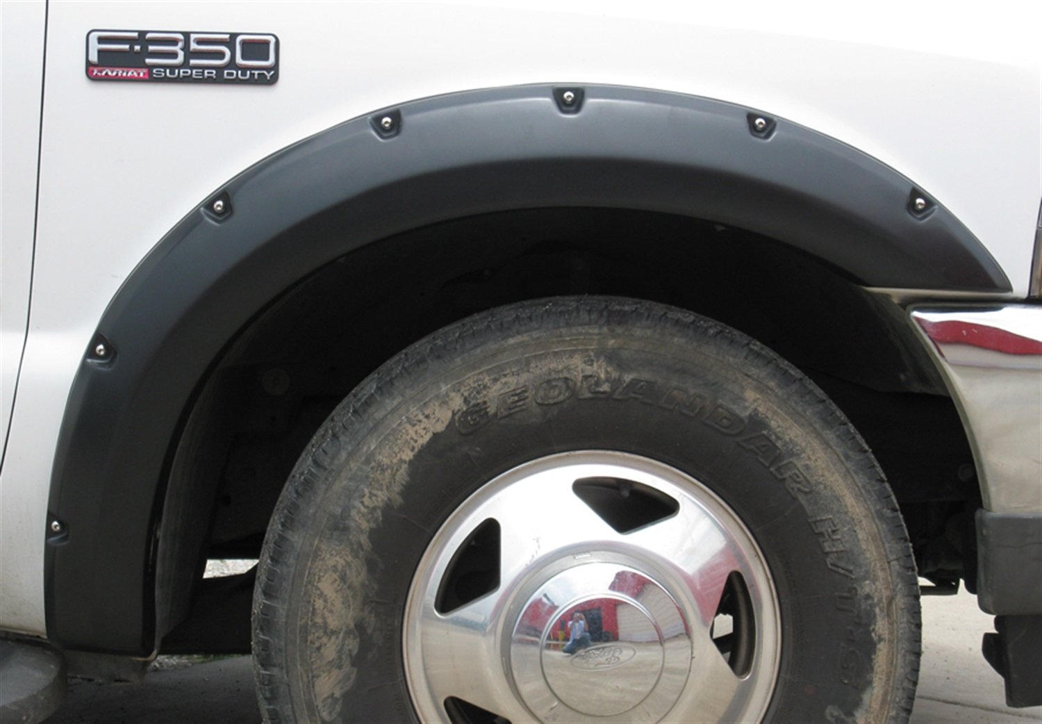 Lund Elite Series RX311TB Black Rivet Style Textured Rear Fender Flare - 2 Piece