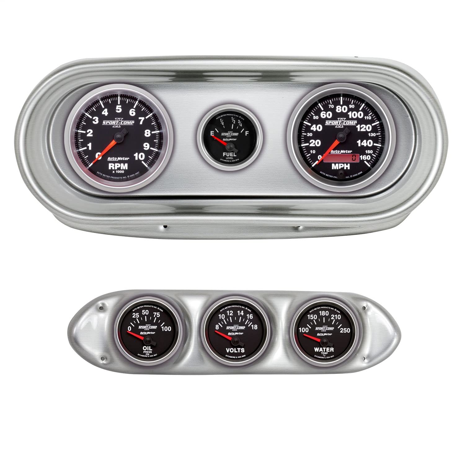 AutoMeter Dash Kit Direct Fit, Nova 62-65, Tach/Mph/Fuel/Oilp/Wtmp/Volt, Sport-Comp Ii (2127-12)