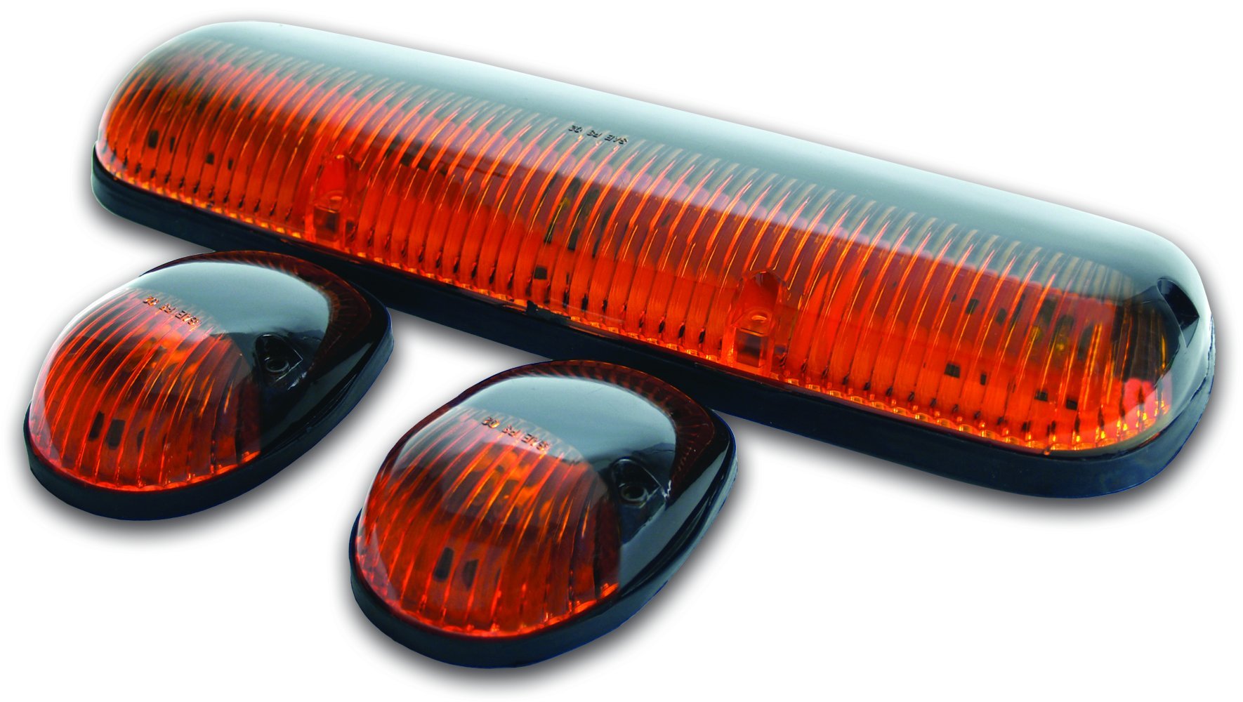 Pacer Performance Hi-Five 20-253 Amber Chevy Style Cab Roof LED Light Kit, (Pack of 3)