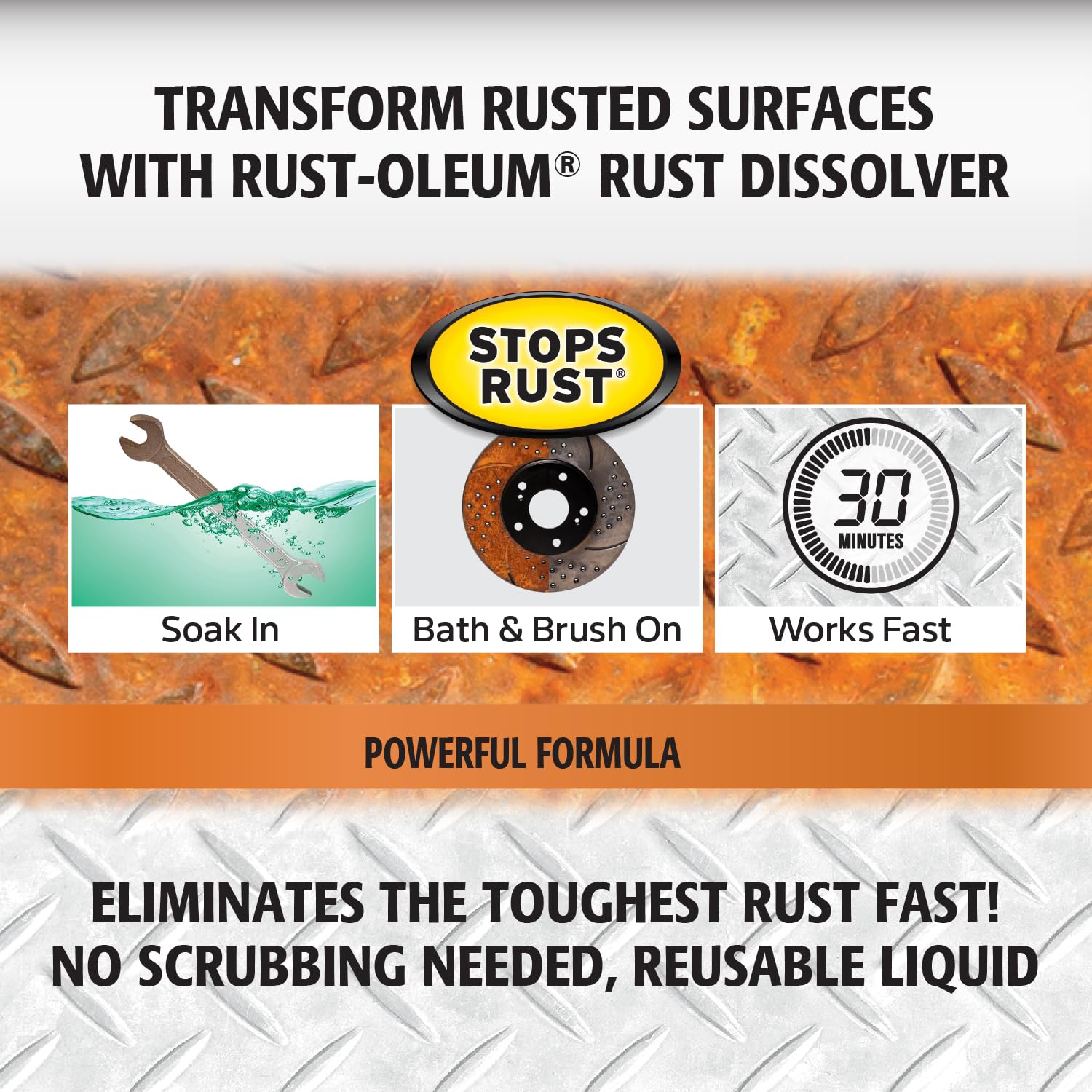 Rust-Oleum Soak & Bath Rust Dissolver | Heavy-Duty Corrosion Remover for Metal Tools, Cars, Bikes, Grills, Bolts, Firearms & More | Gallon