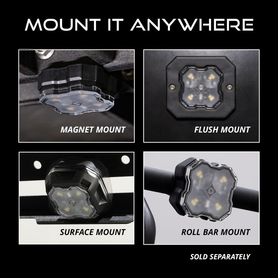 Stage Series Diode Dynamics SXS Rock Light Installer Kit, RGBW M8 w/Controller (4-Pack)