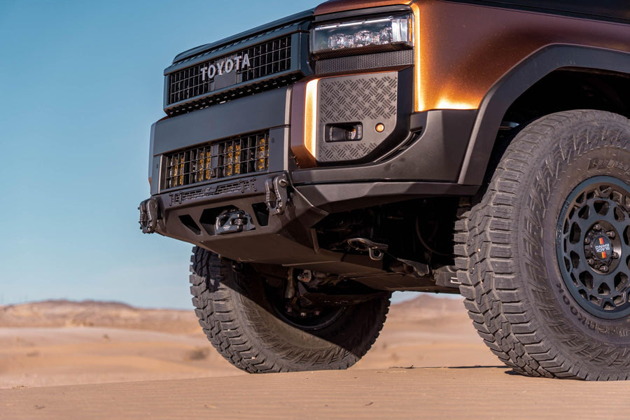 Offroad DV8 Spec Series Front Bumper for 2024-2026 Toyota Land Cruiser | Hidden Winch Mount | 20" Light Bar Mount | Pair of 1" Thick D-Ring Mounts | (2) 3" Pod Light Mounts | Improves Clearance