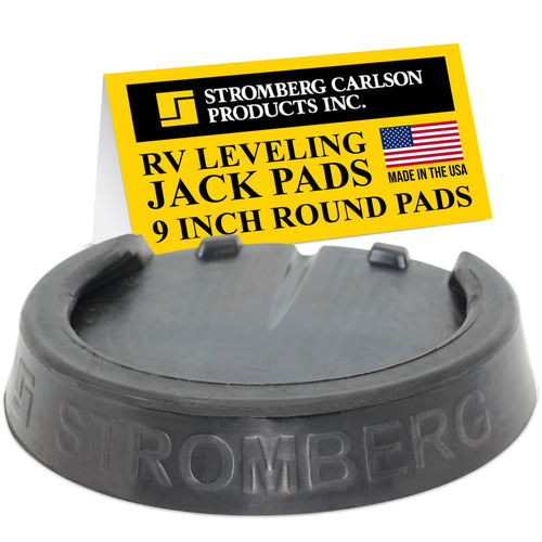 Stromberg Carlson Leveling Jack Pads RV - Durable Rubber Blocks for Leveling, Anti-Slip Jack Pads for RVs and Campers, Protects Against Rust Stains, Non-Slip Design, 9 Inch Round Foot Pads, 1 Pack