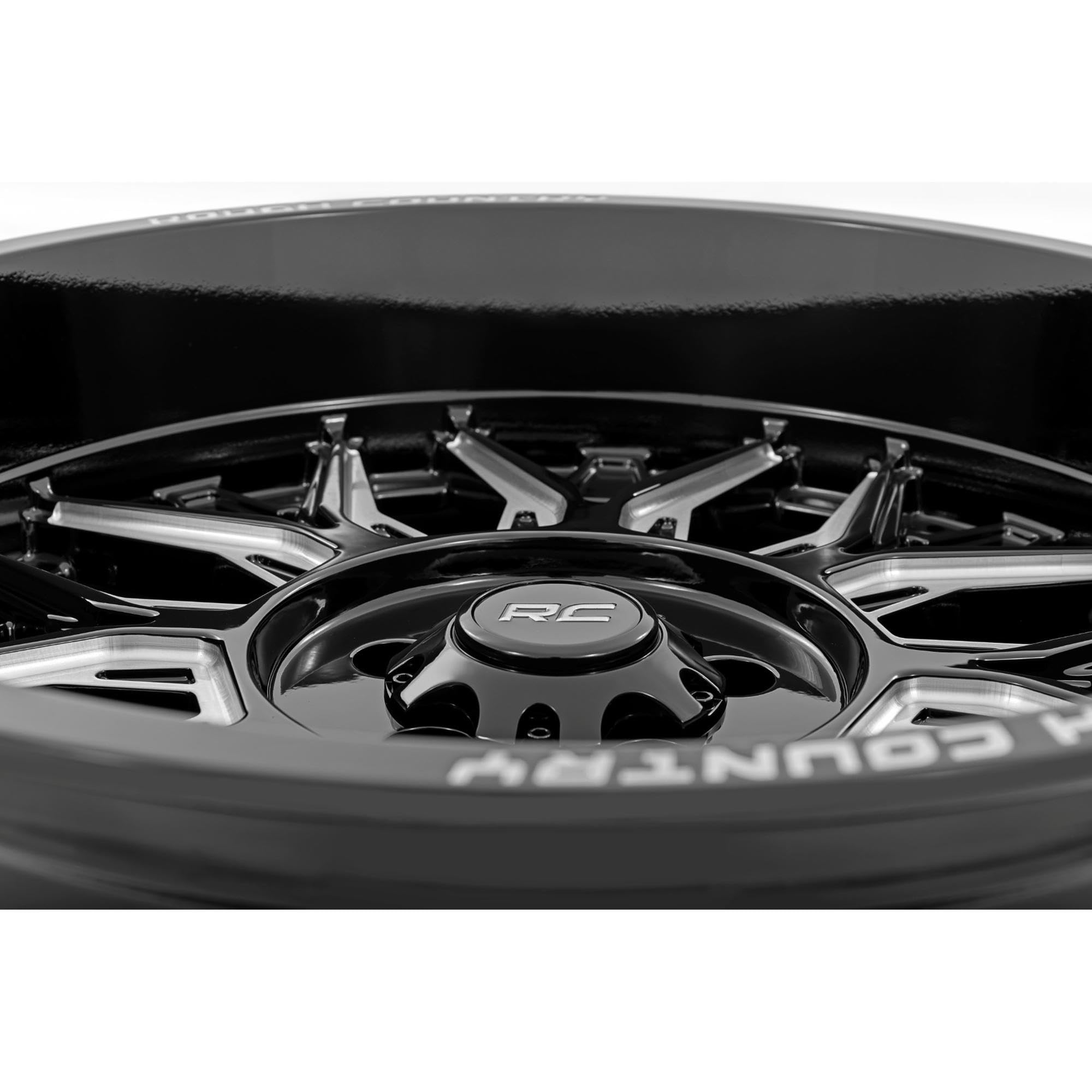 86 Series Rough Country One Piece Aluminum Wheel - 20x10, 6x5.5" Bolt Pattern, 18mm Offset, Gloss Black