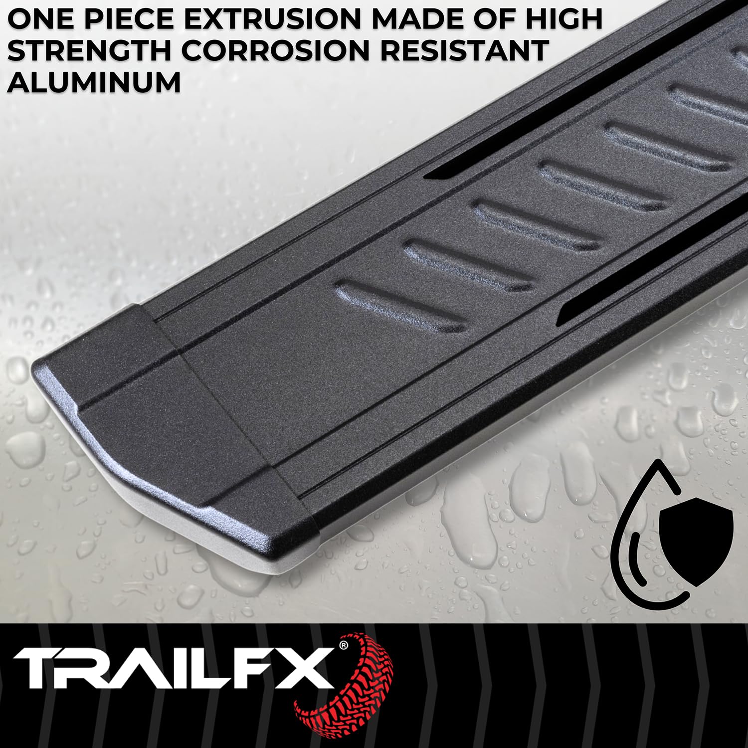 TrailFX Running Boards Aluminum Fits 2019-2025 Ram 1500 Matte Titanium Black Powder Coated 6.5-Inch Wide Welded End Caps Quick Track Mount Set of 2 TrailFX AL6013B Truck Side Steps