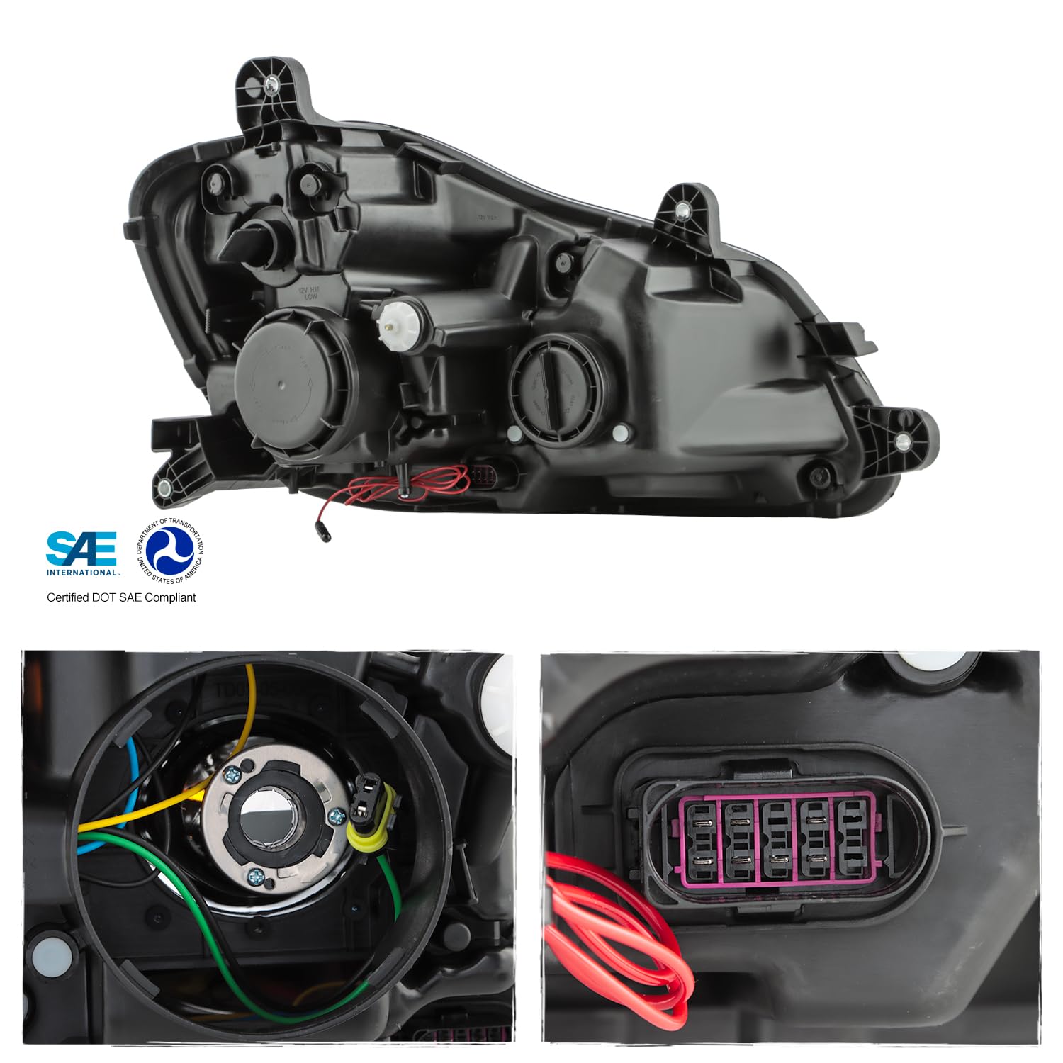 Fit AKKON 2013-2019 Kenworth T680 Class 8 Truck LED Sequential Switchback Chrome Dual Projector Headlights Driver+Passenger