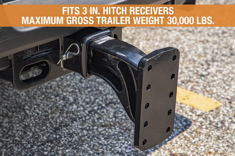 PM3109 Buyers Products Pintle Hook Mount – 4 Position Adjustable Trailer Hitch Receiver for 3 Inch Trucks, 30,000 lb MGTW – Heavy-Duty Tow Hitch, 6,000 MVL Rated, 10"