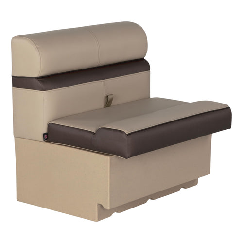 Rockport Series Lippert 30" Straight Pontoon Bench Seat, Measures 30" L x 26" W x 30" H, Marine-Grade Vinyl, High-Density Foam, Easy Installation, Fits Most Pontoons, Sand – 20221094073