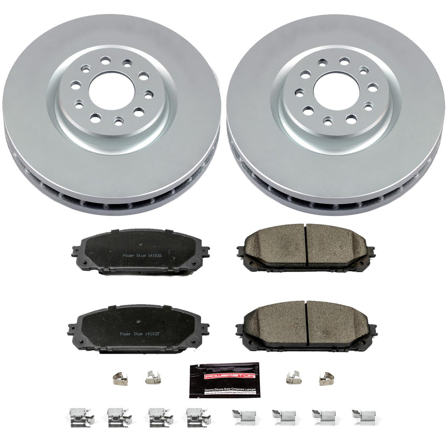Power Stop Front CRK6540 Z17 Evolution Geomet Coated Brake Kit For Jeep Cherokee 2014-2015 [Model Specific]