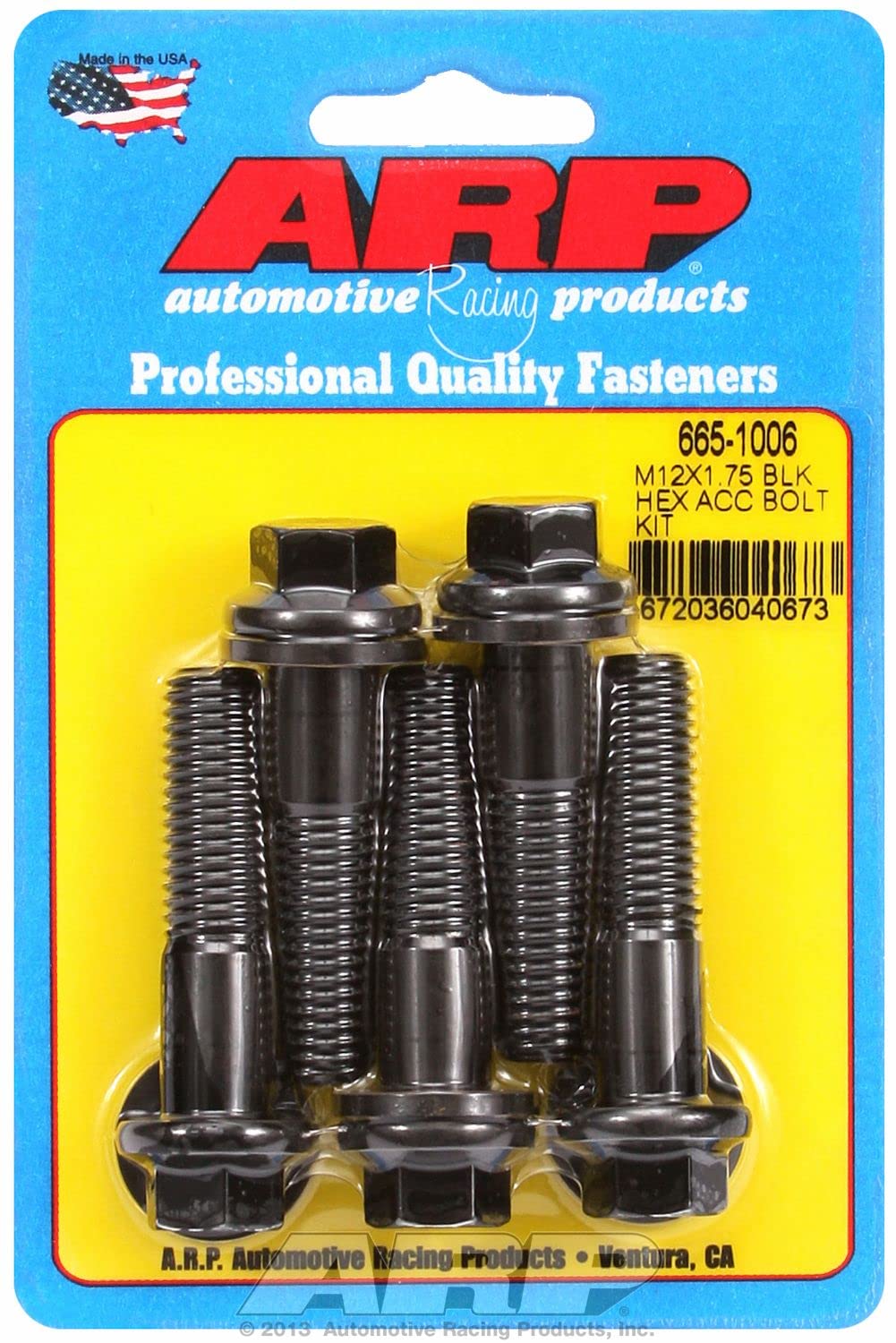 ARP Hex Bolt, 665-1006 M12 x 1.75", Pack of 5