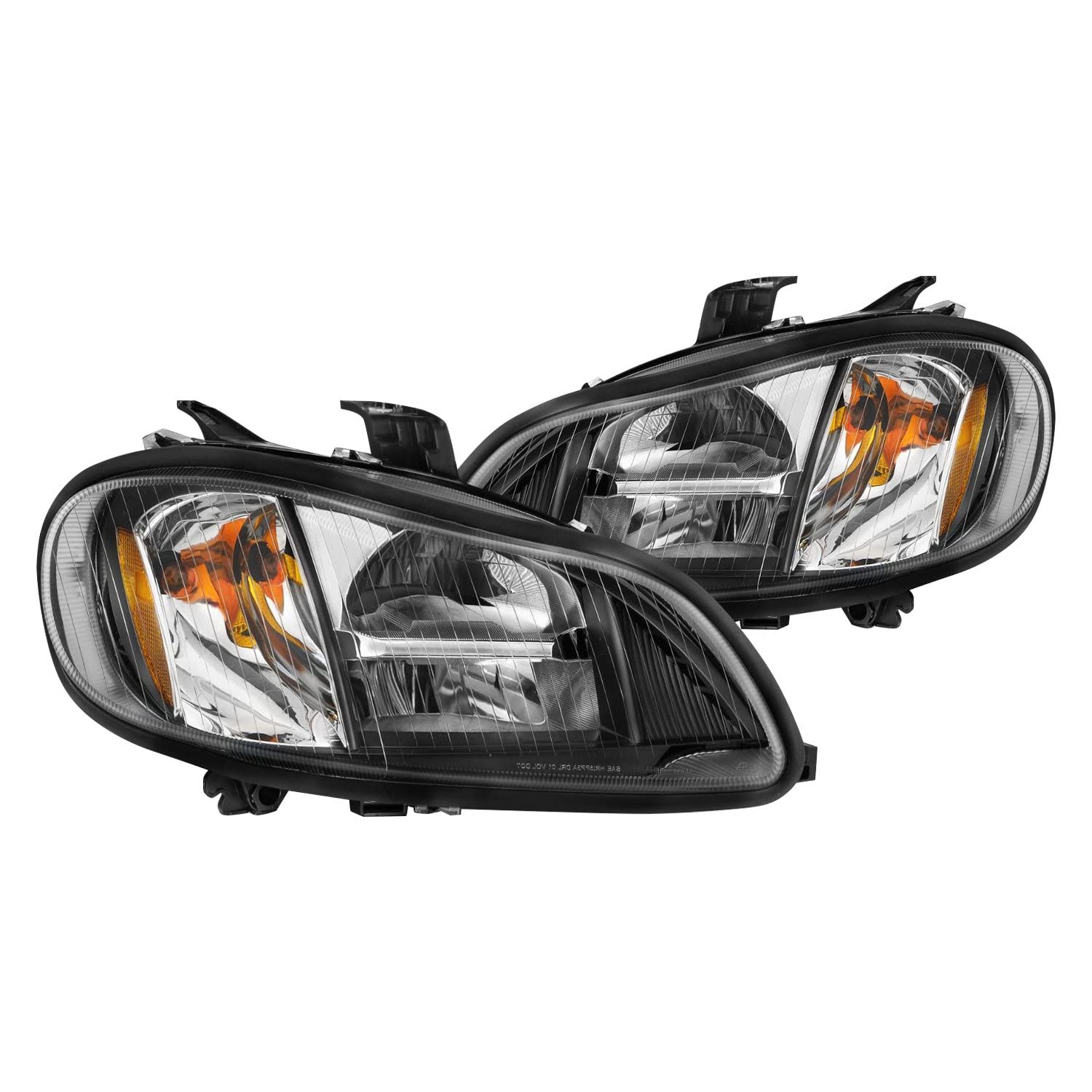 2002-2014 Freightliner M2 Anzo USA LED Crystal Headlights Black Housing w/Clear Lens (Pair) (131030)