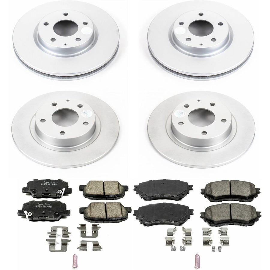 Power Stop Z17 Evolution Geomet Coated Brake Kit Front and Rear For Mazda 6 2014-2015 [Model Specific]