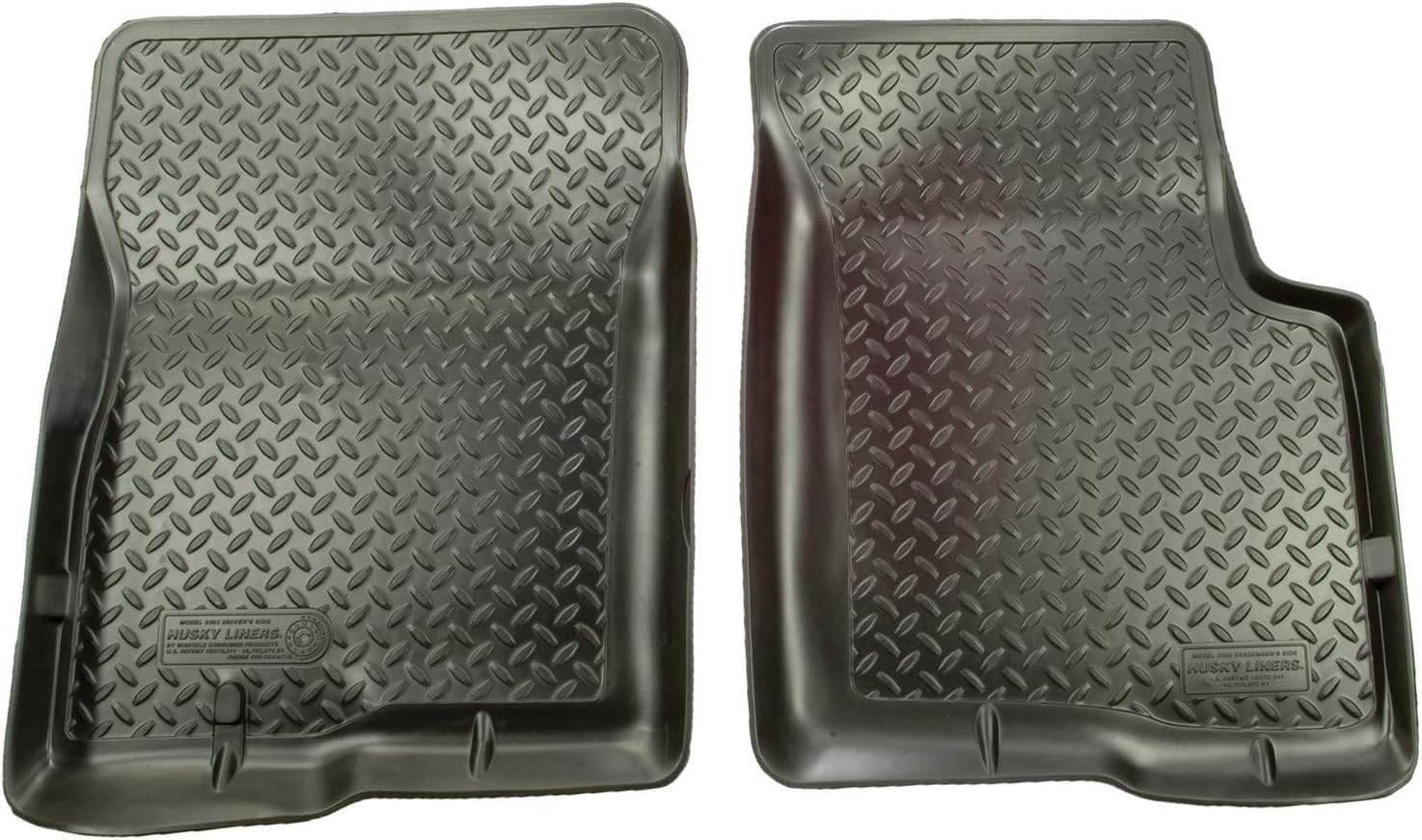 Husky Liners Floor Mats Classic Style | Fits 2000-2004 Dodge Dakota (All CAB); 1998-2000 Dodge Durango | Front Row, 2-pc Black - 30781