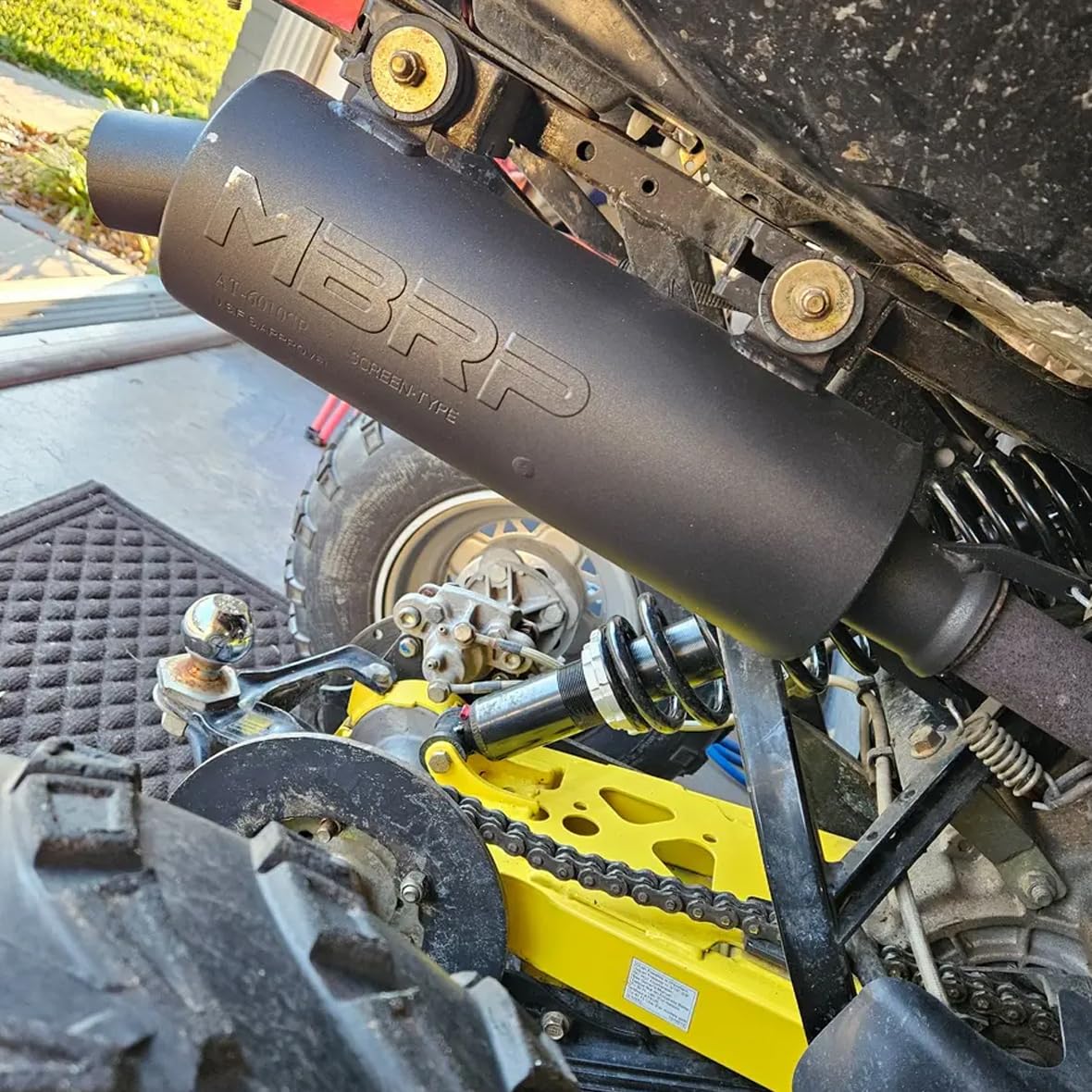 Slip-On MBRP AT-6508SP Combo Exhaust with Sport Muffler – Compatible with Polaris Scrambler 500 (2000–2011 4x4 / 2001–2006 2x4) – Stainless Steel ATV Exhaust Silencer
