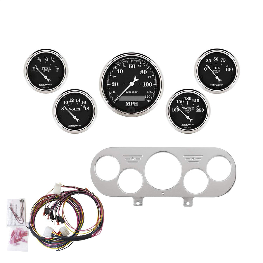 Gauge Kit AutoMeter 7044-OTB, 5 Pc, Nova 62-65, Mph/Fuel/Oilp/Wtmp/Bat, OTB