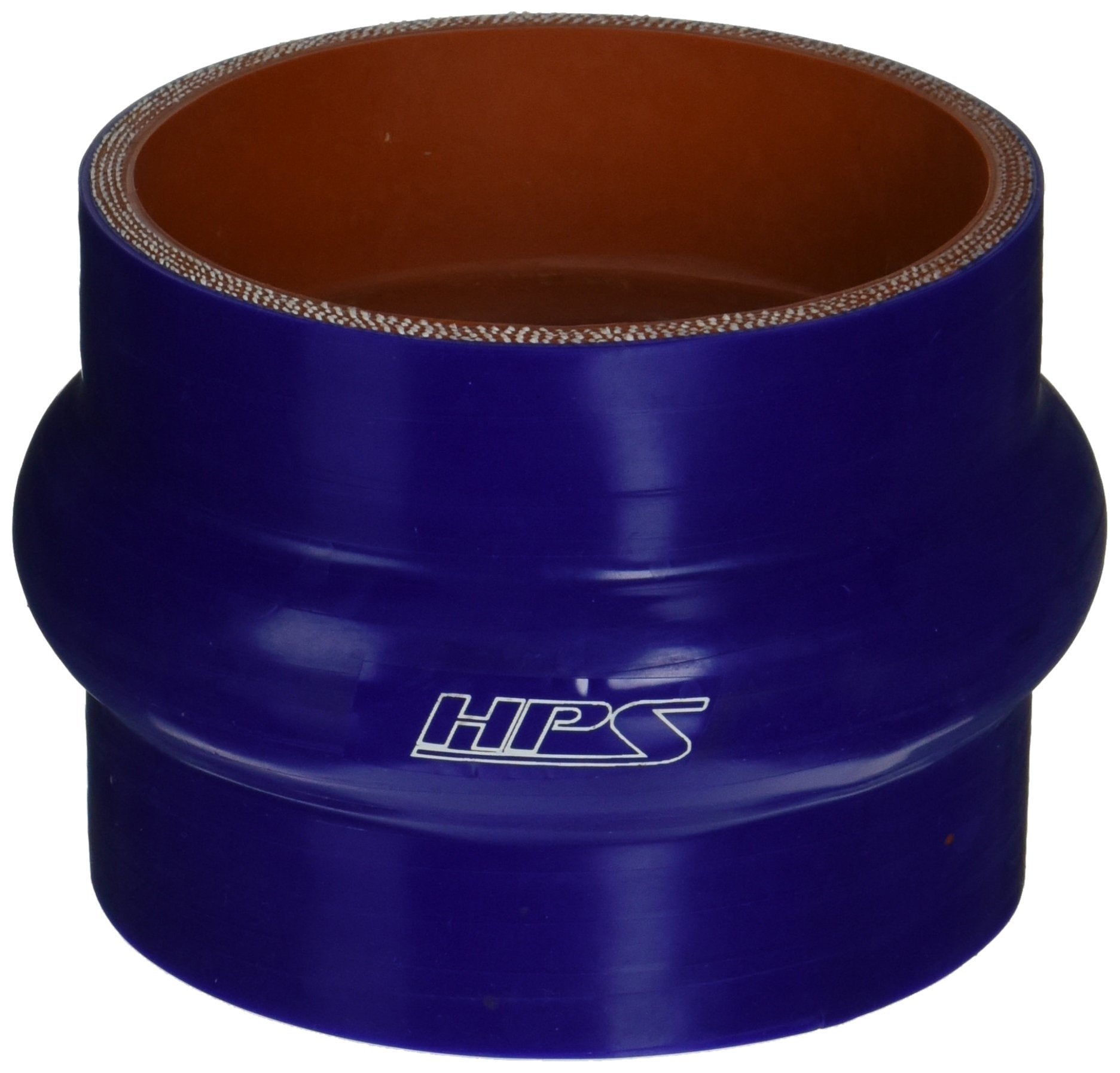 HPS Silicone HTSHC-350-BLUE High Temperature 4-ply Reinforced Straight Hump Coupler Hose, 40 PSI Maximum Pressure, 3" Length, 3-1/2" ID, Blue