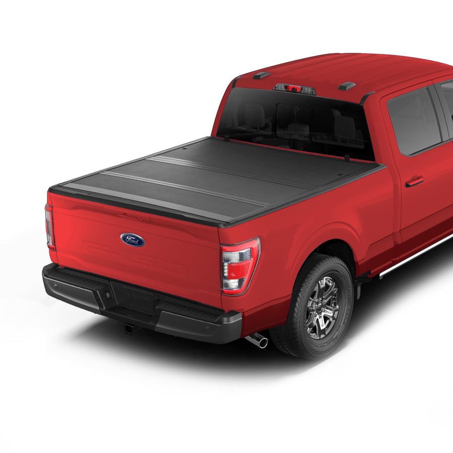Low Profile Armordillo Hard Tri-Fold for 2015-2024 Ford F150 F-150 Bed Tonneau Cover / 2017-2024 Ford Raptor Bed Tonneau Cover fits 5.5 Ft (66") Bed | CoveRex TFX | 7162198
