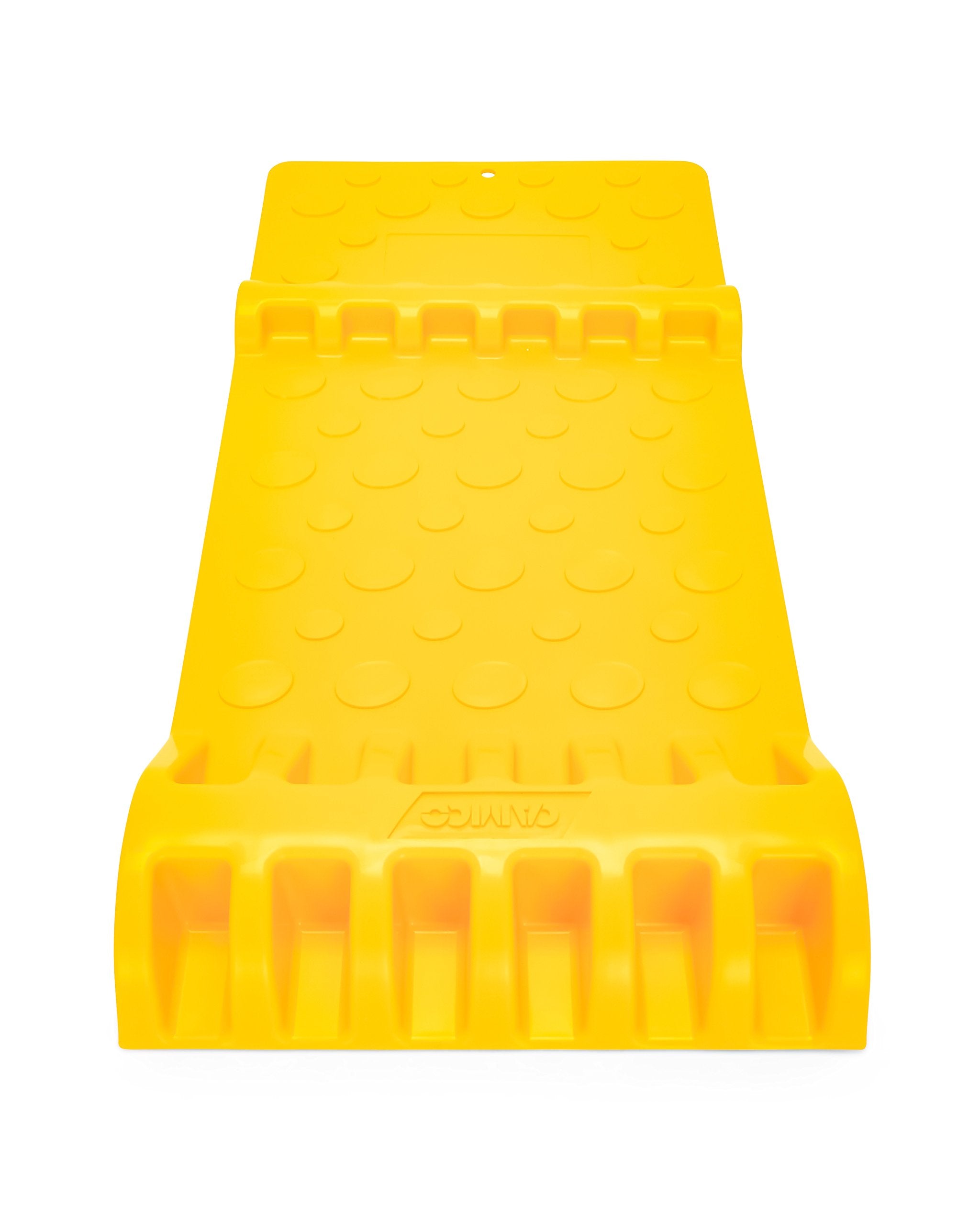 AccuPark Camco Parking Mat | Features 2 Raised Bumps for Parking Accuracy | Easy Installation with Heavy Duty Adhesive Tape | Yellow (42891)