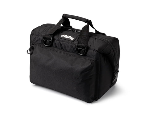 AO Coolers Canvas Caravan Soft Cooler with High-Density Insulation, Oversized Storage Pockets, Black, 24-Can