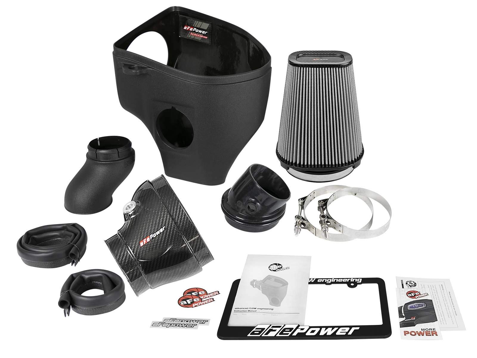 Track Series aFe POWER Intake System w/Pro DRY S Filter, #57-10001D, Carbon Fiber
