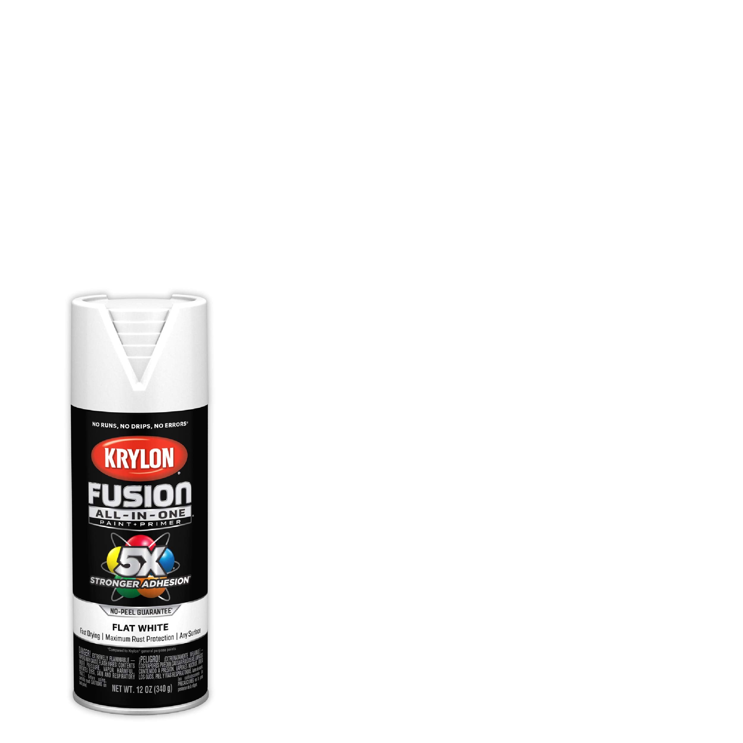 Fusion Krylon All-In-One Adhesive Spray Paint for Indoor/Outdoor Use, 12 oz, White