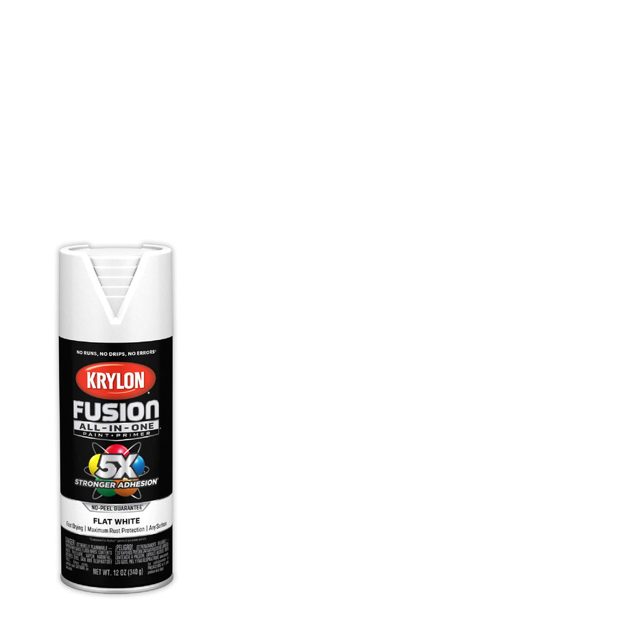 Fusion Krylon All-In-One Adhesive Spray Paint for Indoor/Outdoor Use, 12 oz, White