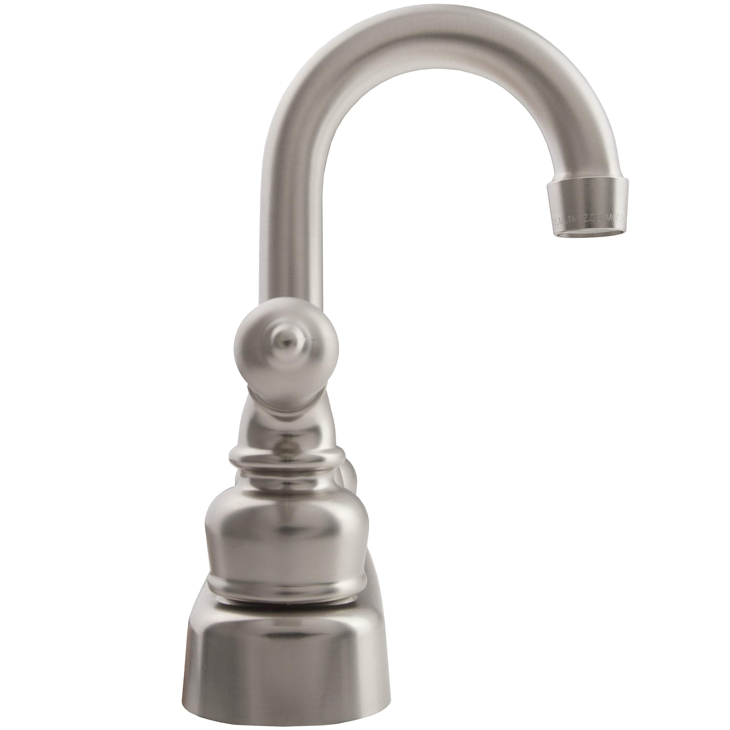RV Swivel Bar Faucet Dura Faucet (DF-PB150C-SN) with Classical Levers - 6-inch Spout (Brushed Satin Nickel)