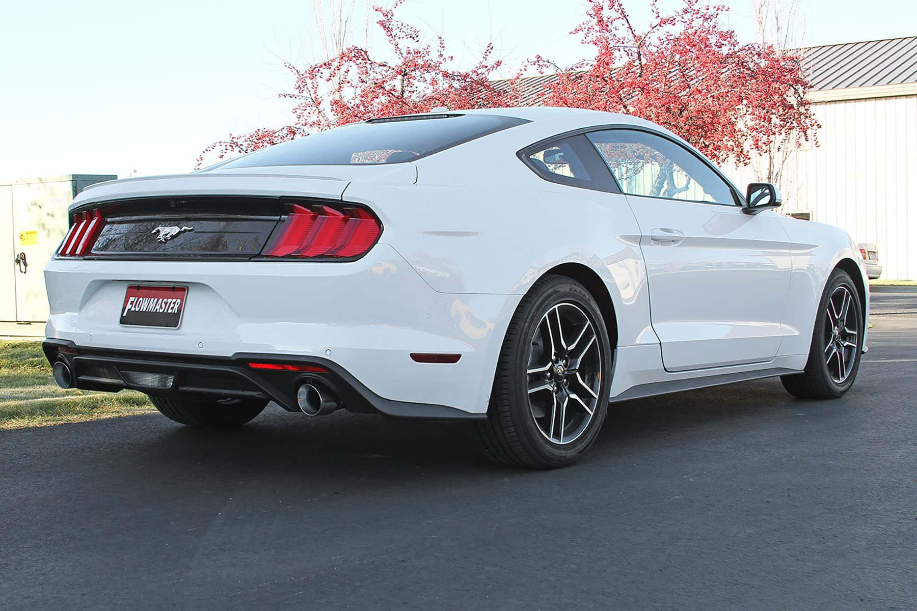 Outlaw Flowmaster 817713 Axle-Back Exhaust Kit 3 Inch 409 Stainless Steel 4 Inch Polished 304 Stainless Steel Tips Compatible with 2015-2023 Ford Mustang 2.3L Ecoboost or 3.7L V6 Coupe Convertible